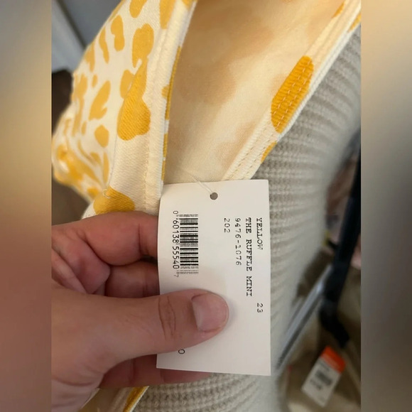 NWT Mother Womens Tiered Ruffled Mini Skirt yellow - Picture 5 of 5